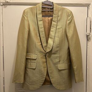 Alexander McQueen Gold Textured Blazer